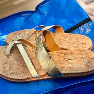 Gold Kork-Ease sandal, size 10